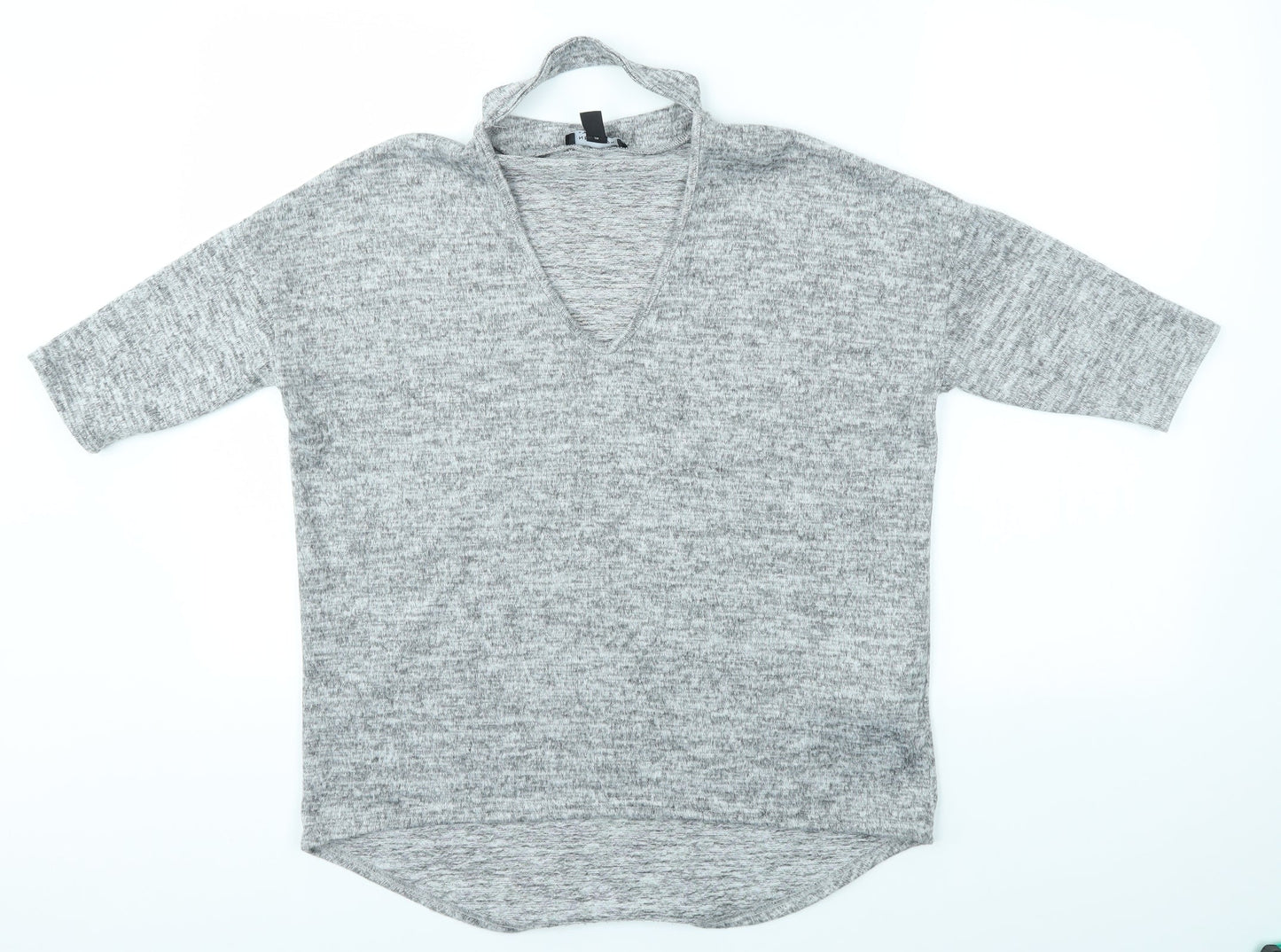 Womens UK Size S New Look Grey Basic Blouse