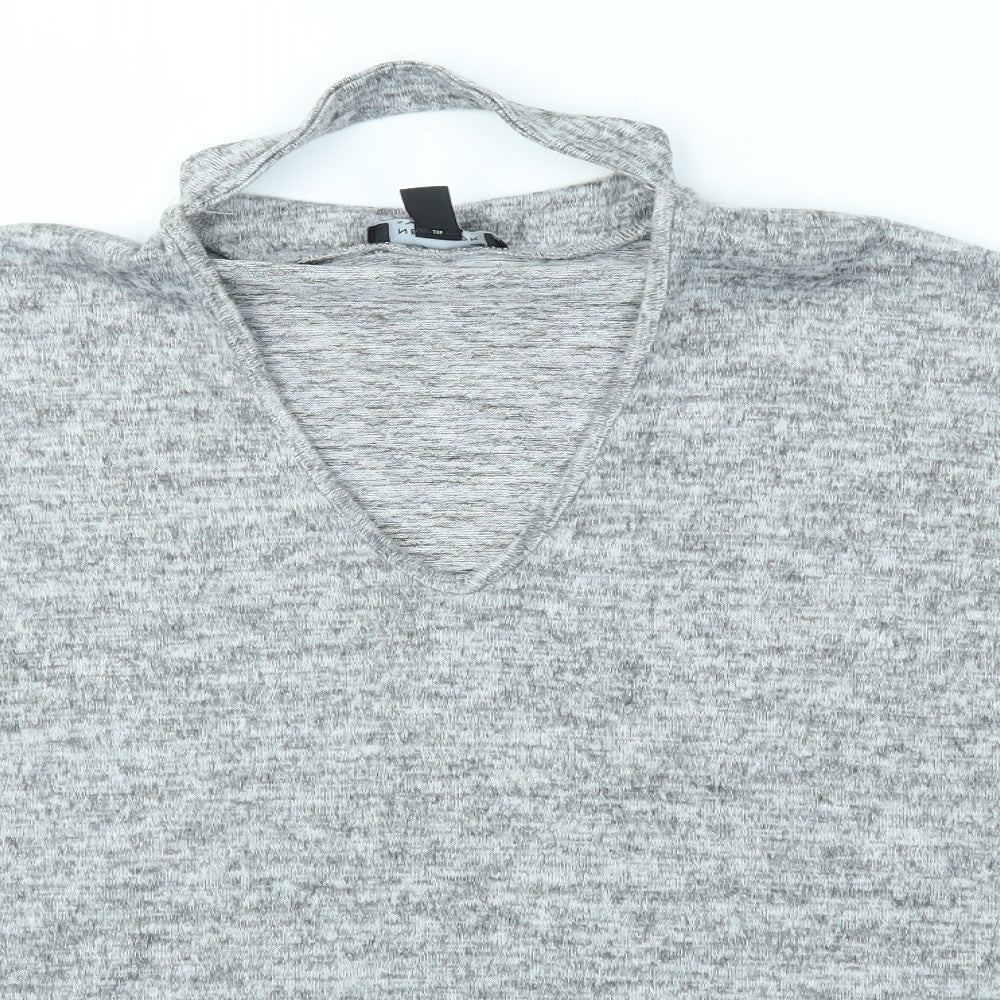 Womens UK Size S New Look Grey Basic Blouse