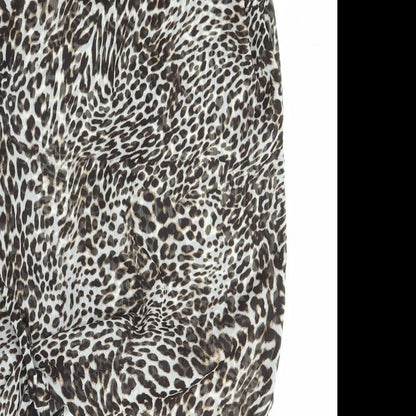 Primark Womens Brown Animal Print  Basic Blouse Size 8