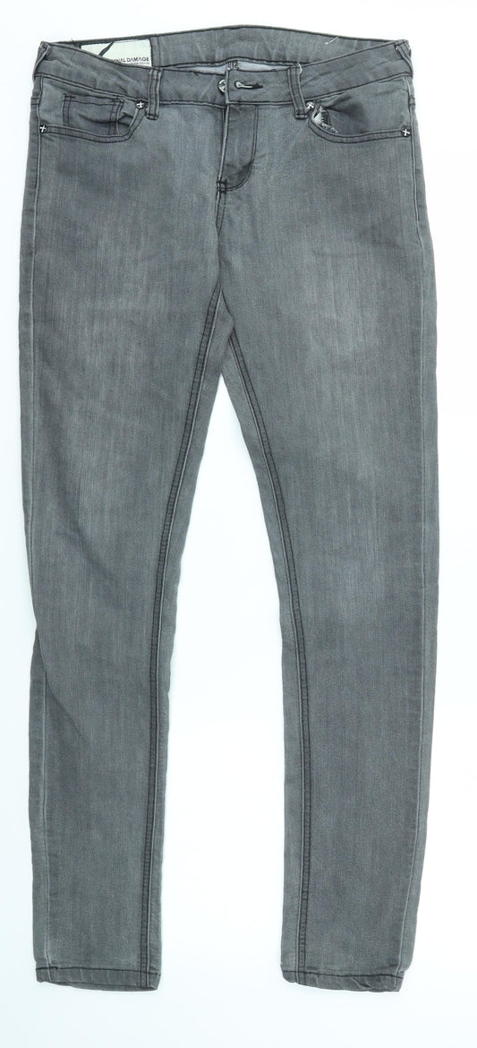 Criminal Damage Womens Grey   Skinny Jeans Size 30 in L29 in