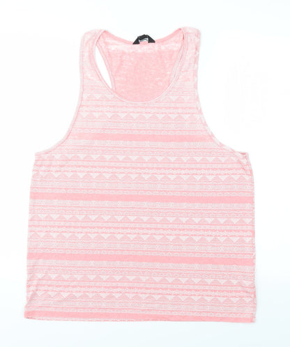Womens UK Size M Cedar Wood State Pink Basic Tank