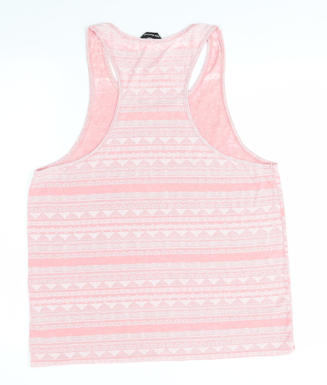 Womens UK Size M Cedar Wood State Pink Basic Tank