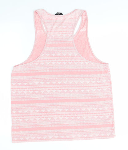 Womens UK Size M Cedar Wood State Pink Basic Tank