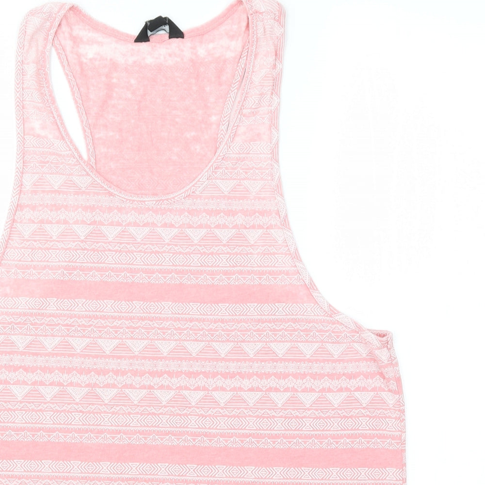 Womens UK Size M Cedar Wood State Pink Basic Tank