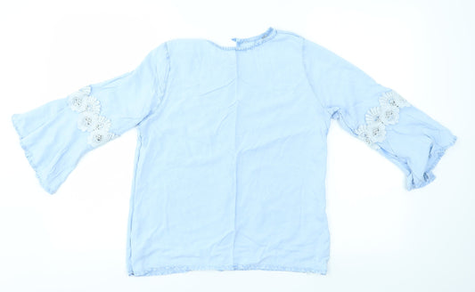 Womens UK Size 8 Preworn Blue Basic Blouse