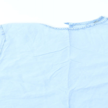 Womens UK Size 8 Preworn Blue Basic Blouse