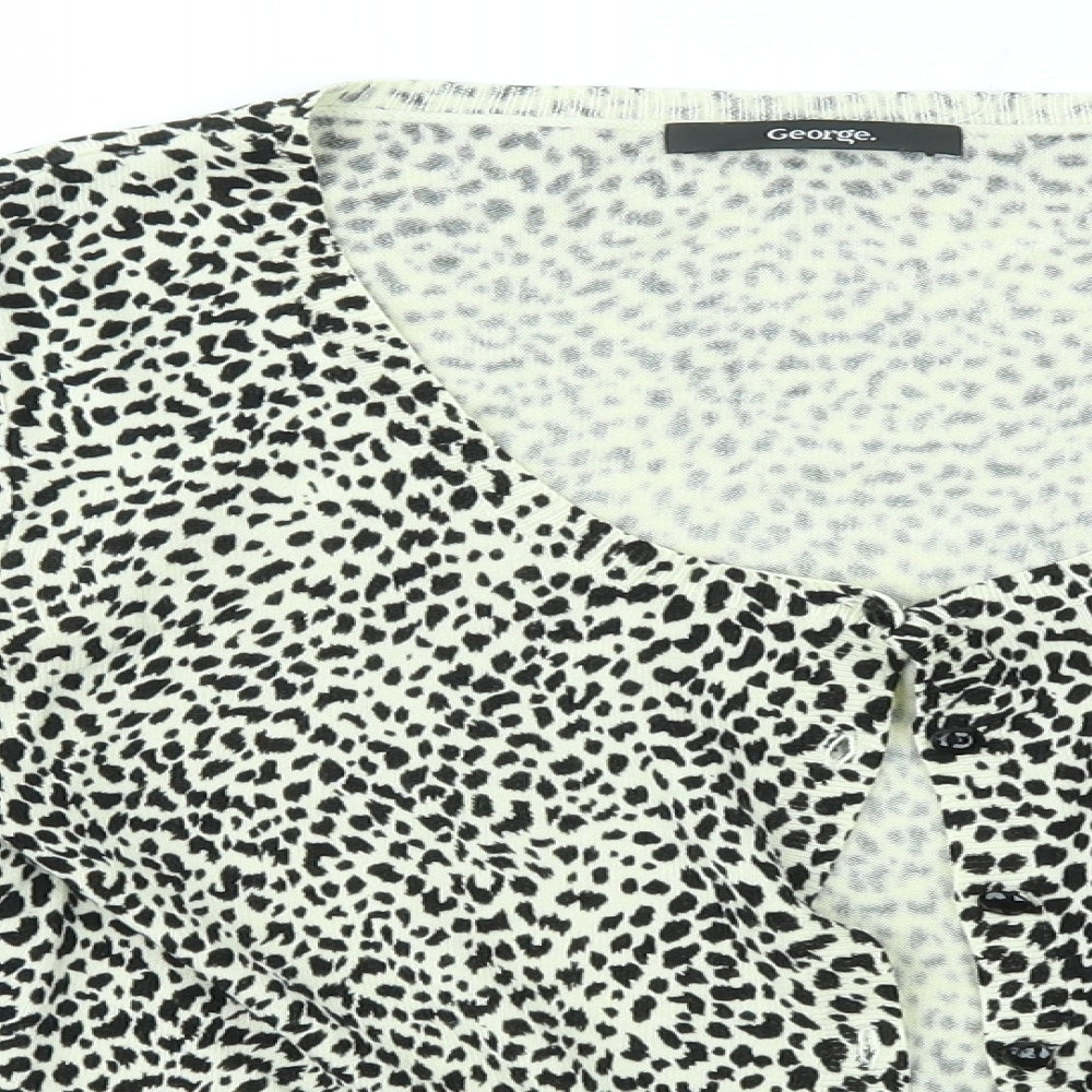 George Womens Multicoloured Animal Print  Cardigan Jumper Size 12