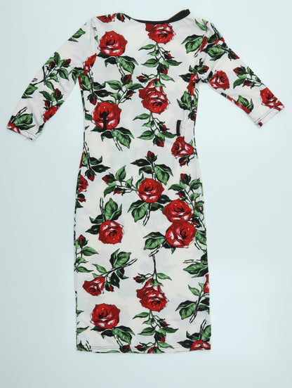 KOOPO Womens Multicoloured Floral  Bodycon  Size S