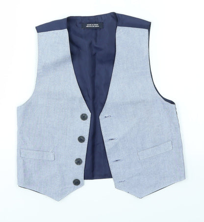 Preworn Boys Blue   Jacket Waistcoat Size 2-3 Years