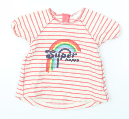 Next Baby Multicoloured Striped  Basic T-Shirt Size 0-3 Months