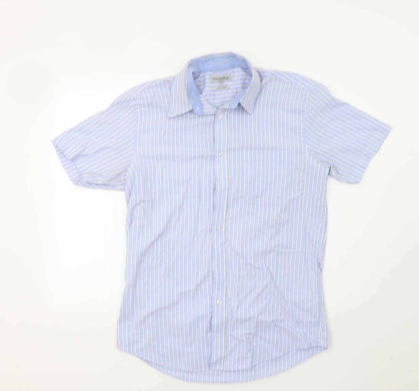 Taylor & Wright Mens Blue Striped   Button-Up Size 16