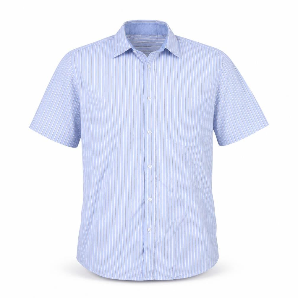Mens UK Size 16 Taylor & Wright Blue  Button-Up Short Sleeve Casual Shirt