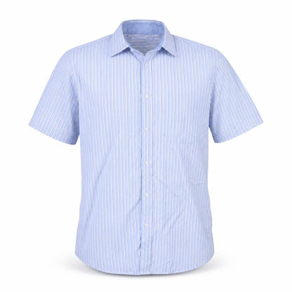 Mens UK Size 16 Taylor & Wright Blue  Button-Up Short Sleeve Casual Shirt