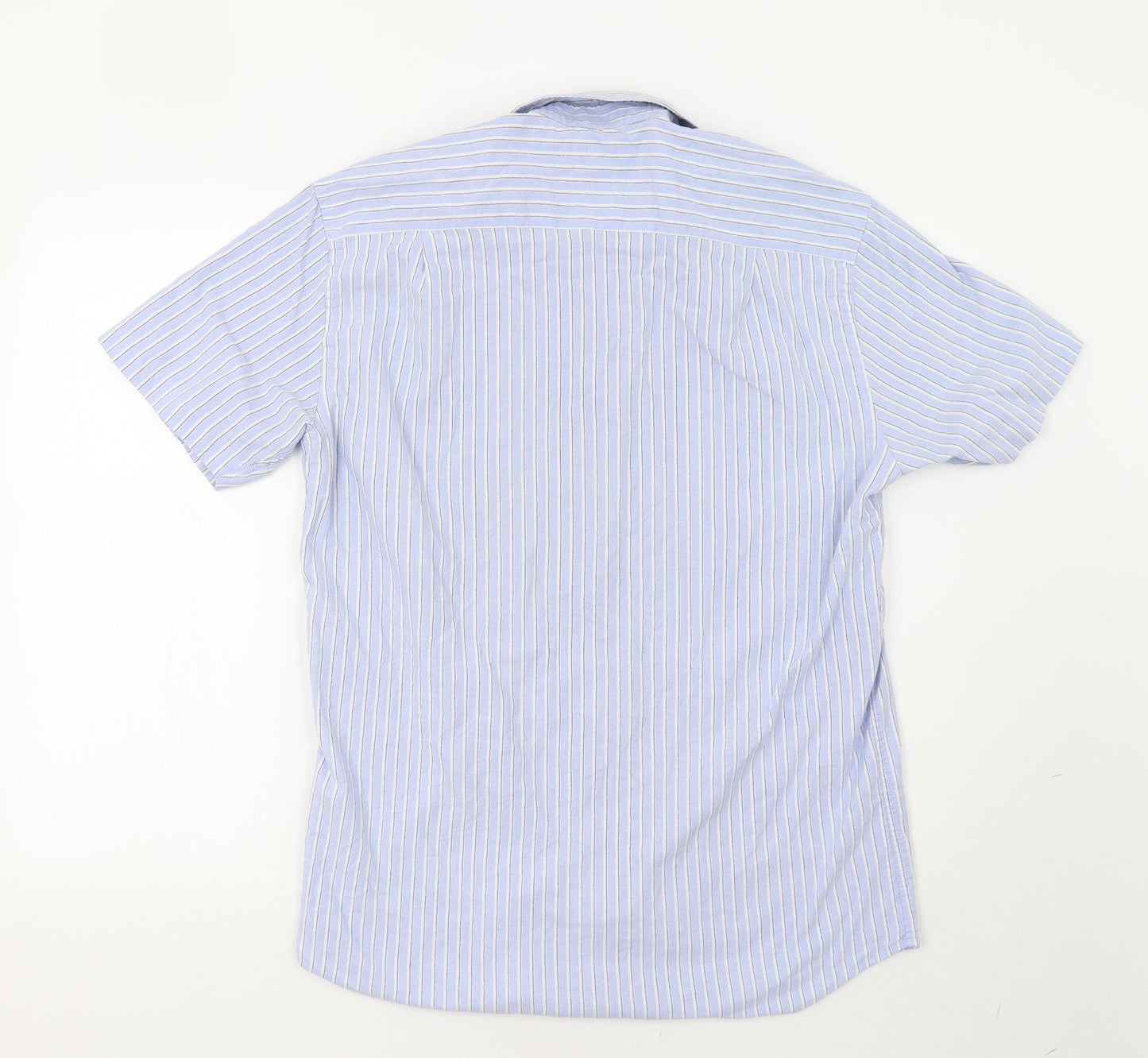 Taylor & Wright Mens Blue Striped   Button-Up Size 16