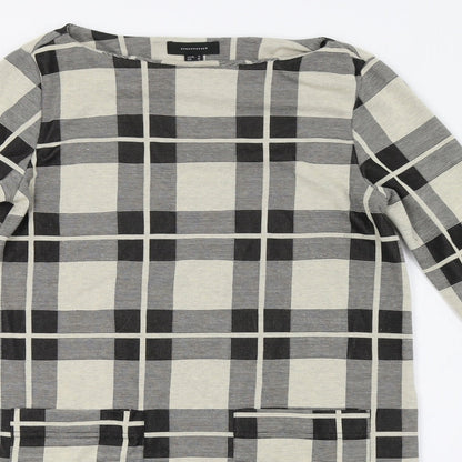 Primark Womens Beige Check  A-Line  Size 10
