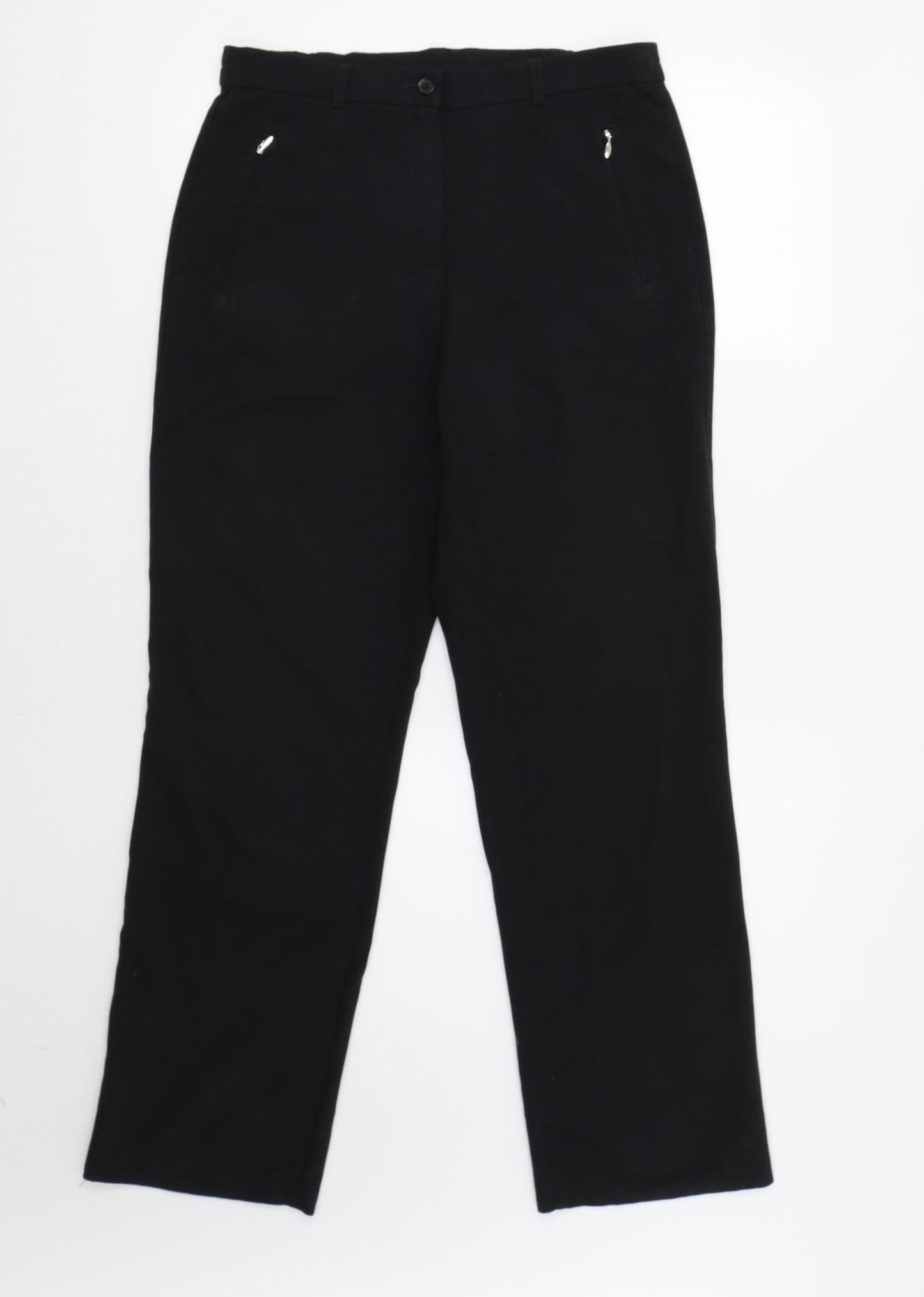 Womens UK Size 10 M&S Regular Fit Dress Pants Black Trousers