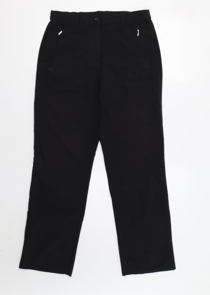 Womens UK Size 10 M&S Regular Fit Dress Pants Black Trousers