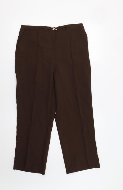 Womens UK Size 16 Damart Regular Fit  Brown Trousers