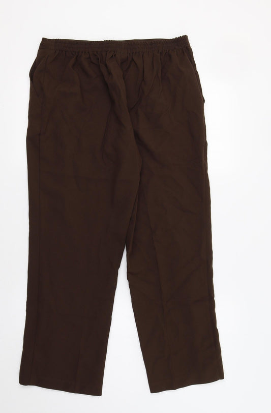 Womens UK Size 16 Damart Regular Fit  Brown Trousers