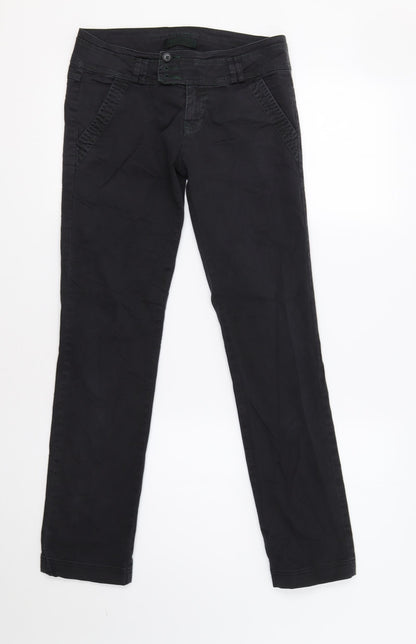 Womens UK Size 8 Preworn Regular Fit  Black Trousers