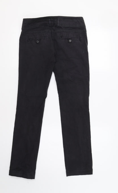 Womens UK Size 8 Preworn Regular Fit  Black Trousers