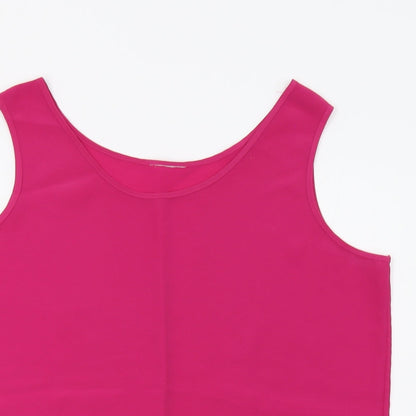 Womens UK Size 14 Preworn Pink Basic Tank