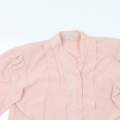 Jersey Masters Womens Pink   Basic Button-Up Size M