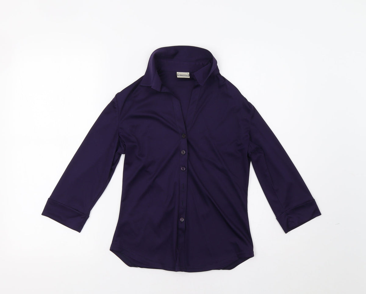 Simply Classic  Womens Purple   Basic Button-Up Size 12