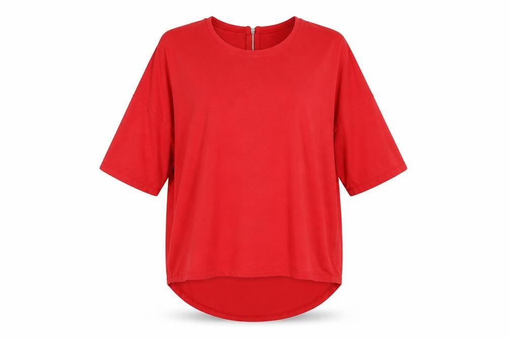 Womens UK Size 12 Peacocs Red Basic Blouse