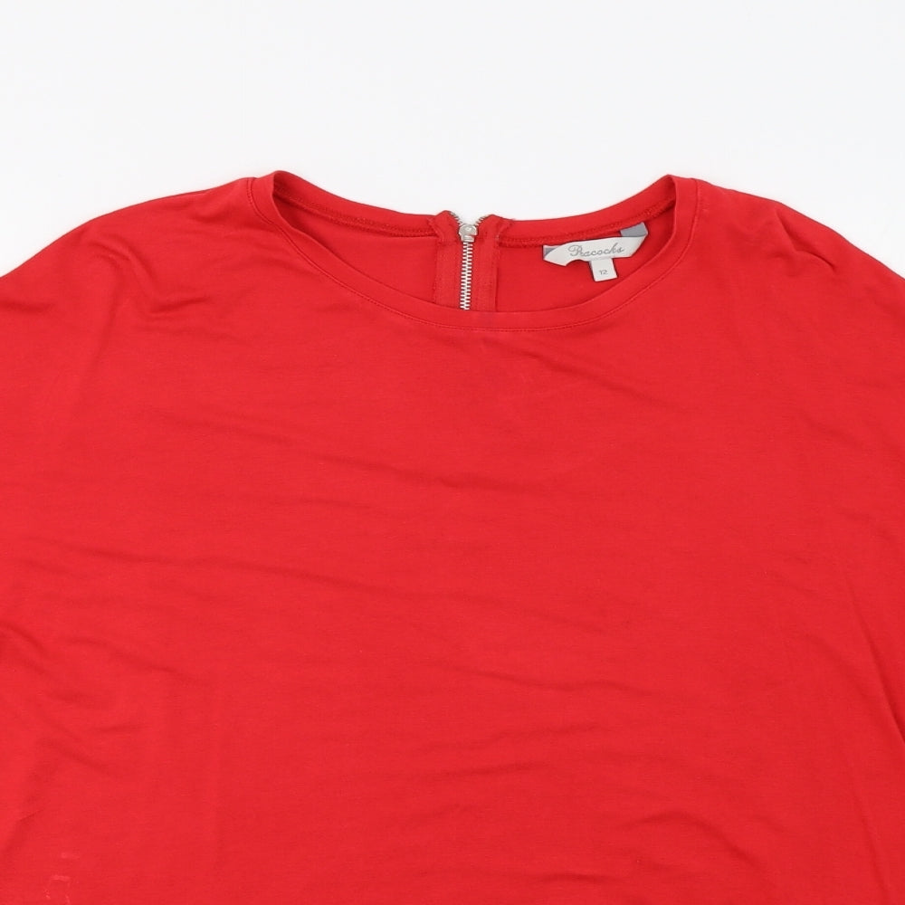 Womens UK Size 12 Peacocs Red Basic Blouse