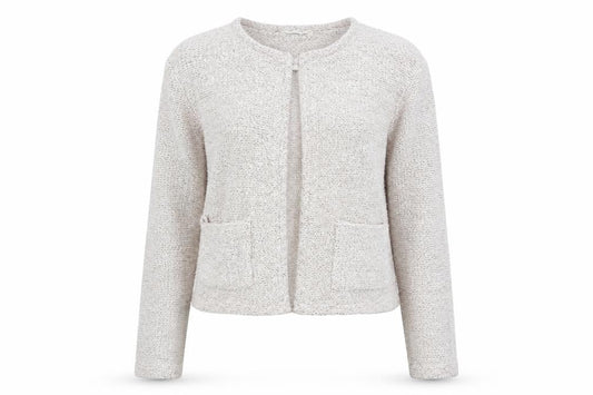 Front view of Miss Selfridge women’s pink cardigan jumper, size UK 12