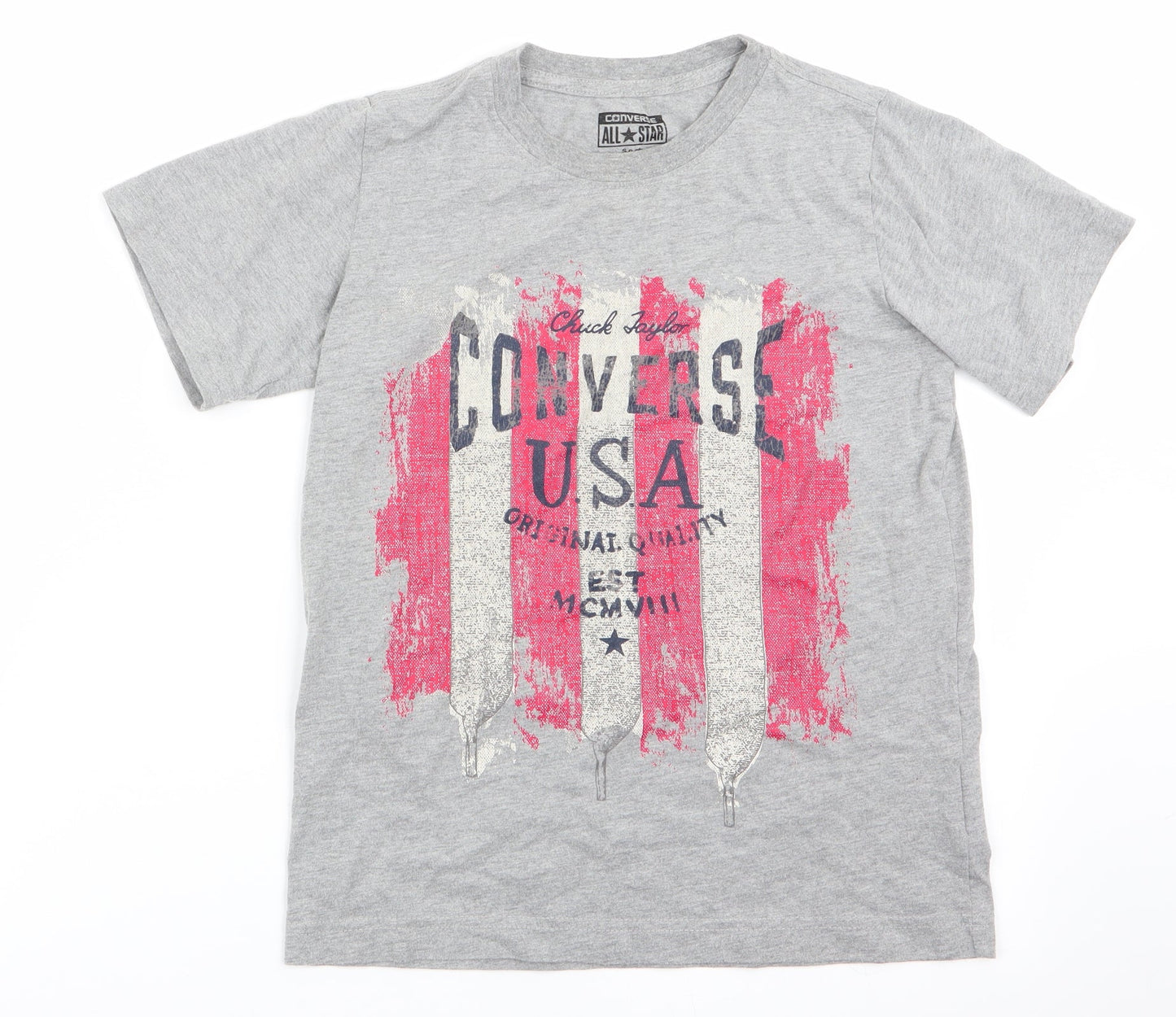 All Star Boys Grey   Basic T-Shirt Size 8-9 Years