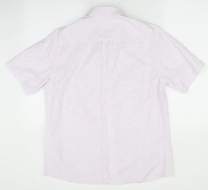 Mens UK Size M NEXT Pink  Button-Up Short Sleeve Casual Shirt