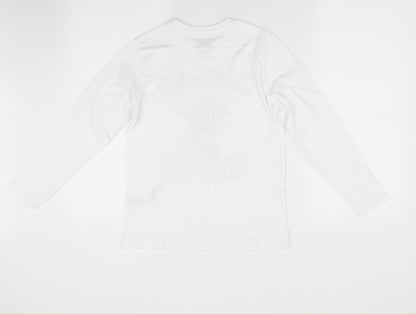 Primark Girls White   Basic T-Shirt Size 9-10 Years  - christmas top