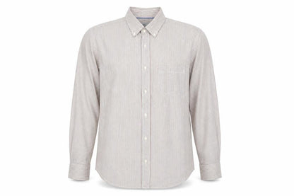 Marks & Spencer# Mens Brown Striped   Button-Up Size M  - Tailored Fit