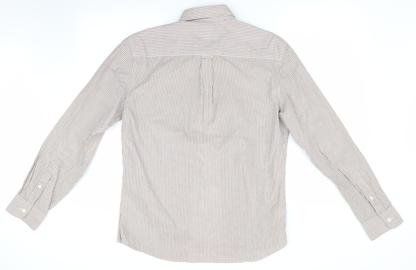Mens UK Size M marks and# Brown  Button-Up Long Sleeve Casual Shirt