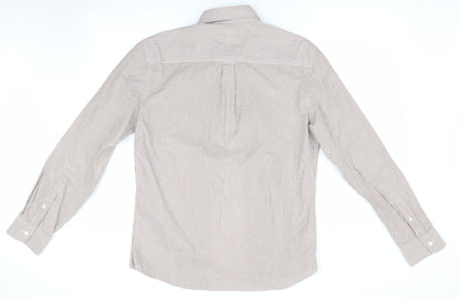Mens UK Size M marks and# Brown  Button-Up Long Sleeve Casual Shirt