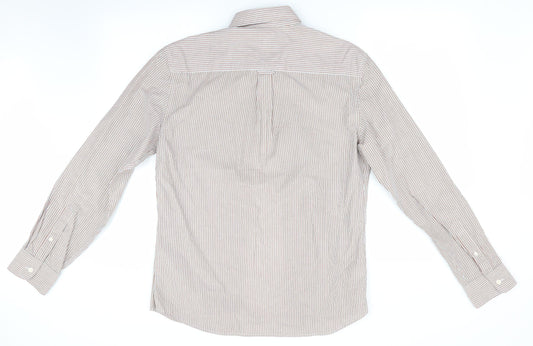 Mens UK Size M marks and# Brown  Button-Up Long Sleeve Casual Shirt