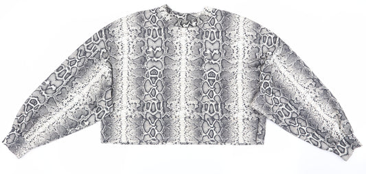 Bershka Womens Beige Animal Print  Pullover Jumper Size 8