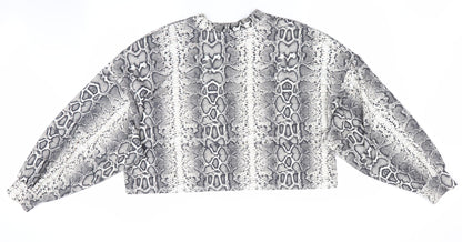 Bershka Womens Beige Animal Print  Pullover Jumper Size 8