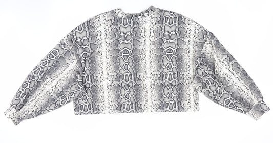 Bershka Womens Beige Animal Print  Pullover Jumper Size 8