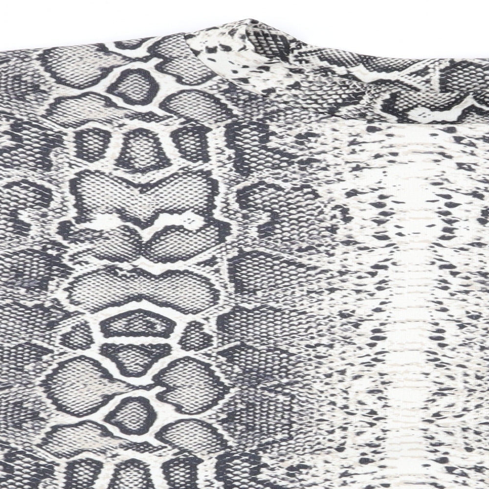 Bershka Womens Beige Animal Print  Pullover Jumper Size 8