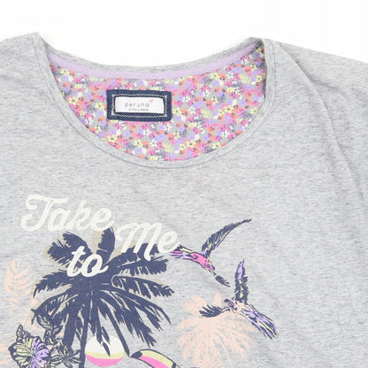 Womens UK Size 14 Per Una Grey Basic T-Shirt