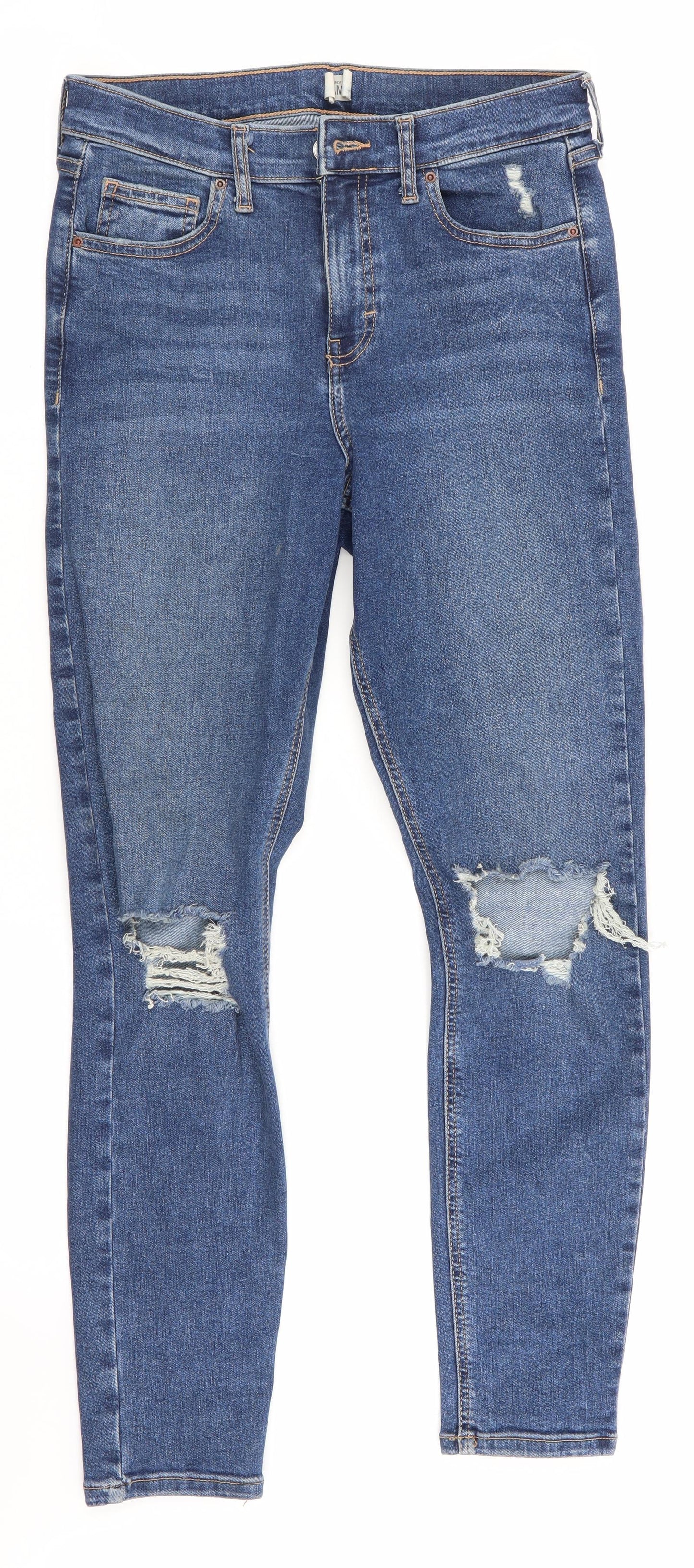 Mens UK Size 28 in Topshop Jamie Regular Fit Straight Blue Jeans