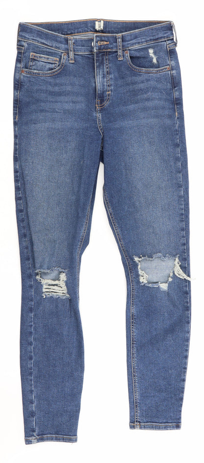 Mens UK Size 28 in Topshop Jamie Regular Fit Straight Blue Jeans