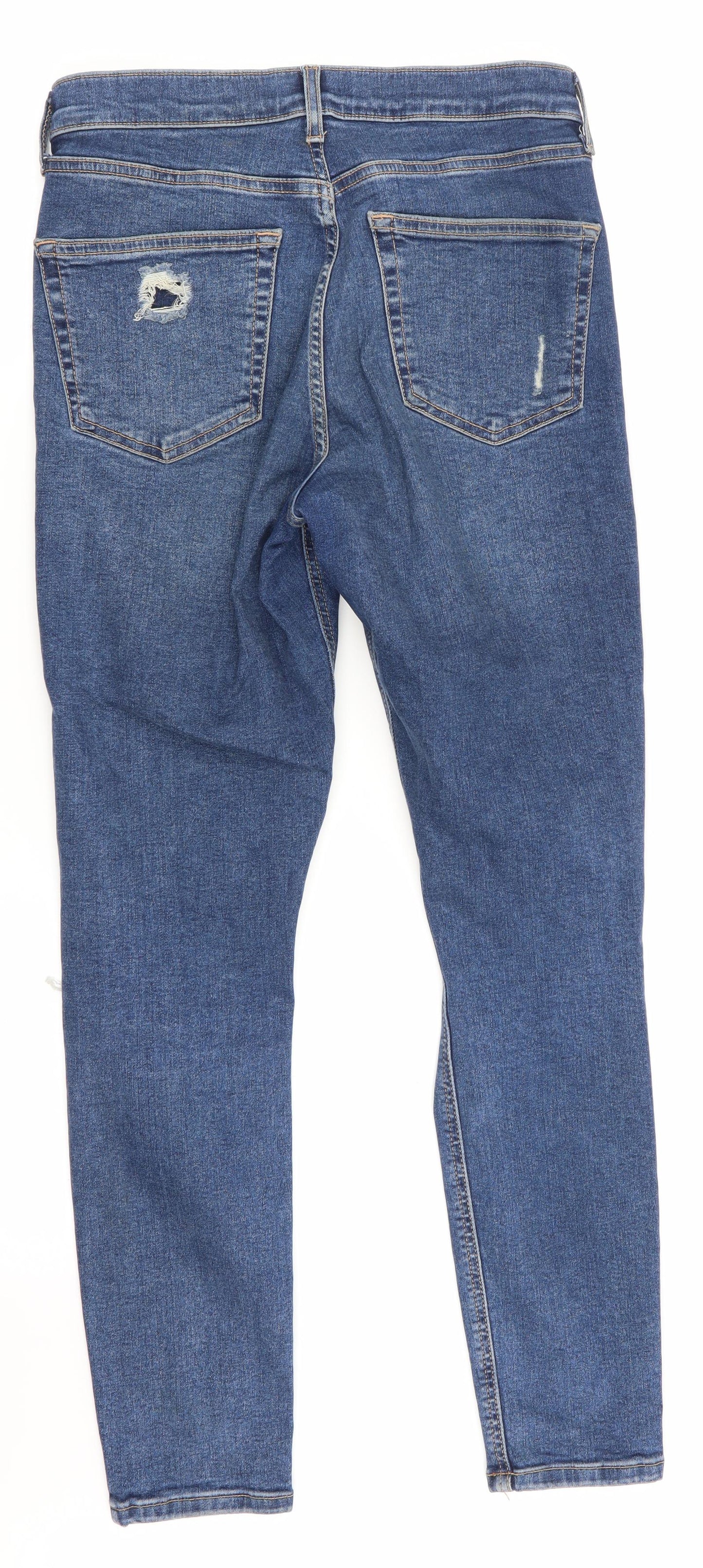 Mens UK Size 28 in Topshop Jamie Regular Fit Straight Blue Jeans