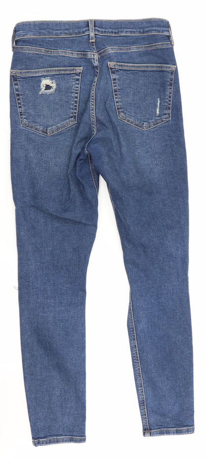 Mens UK Size 28 in Topshop Jamie Regular Fit Straight Blue Jeans