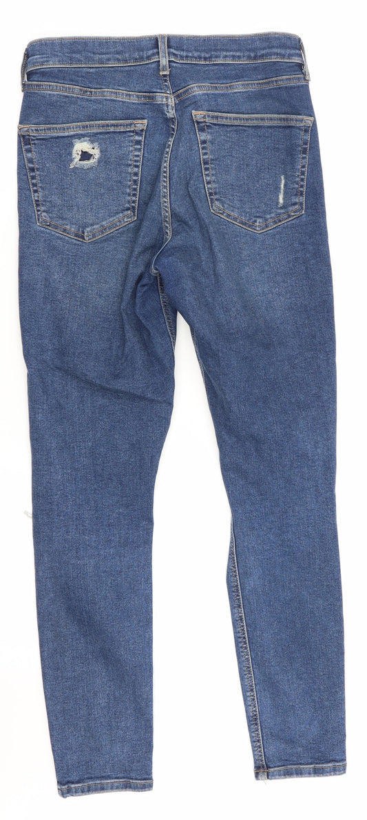 Mens UK Size 28 in Topshop Jamie Regular Fit Straight Blue Jeans