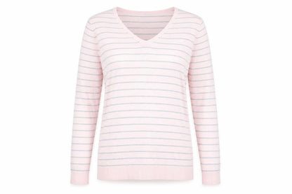 C&C The Basics Womens Pink Striped  Pullover Jumper Size XL