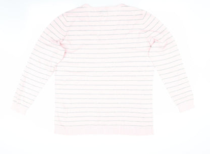 C&C The Basics Womens Pink Striped  Pullover Jumper Size XL